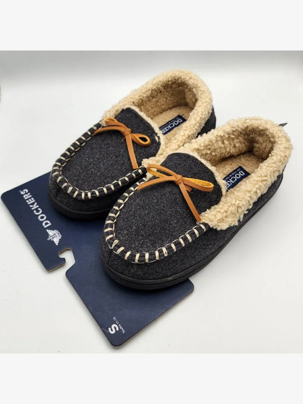 Dockers Moccasin Memory Foam Slippers | Kid's S (11-12) NWT